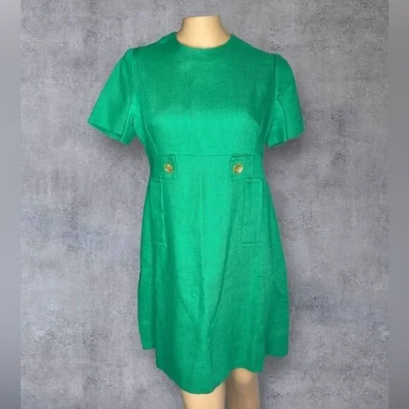 SLOAT | Dresses | Vintage 96s Kelly Green Linen Dress Classic Midcentury  Elegance | Poshmark